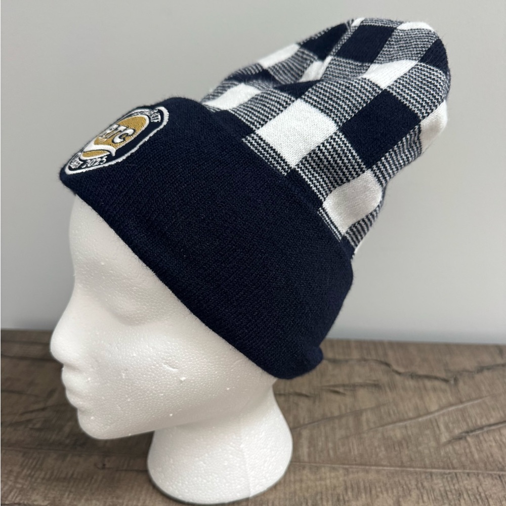 Plaid Knit Beanie Hat O/S fits all